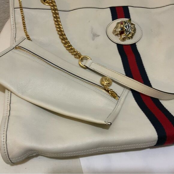 GUCCI Ivory Calfskin Large Rajah Chain Tote authentication certificate - Picture 8 of 16